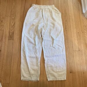 S White and brown striped pants